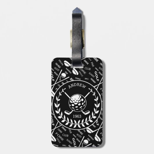 Étiquette À Bagage Cadeau personnalisé de golfeur de sac de golf (Dos Vertical)