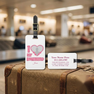 Étiquette À Bagage Cadeau personnalisé J'aime mon petit ami – Ajouter