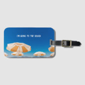 Étiquette À Bagage Cadeau photo de plage avec devis de voyage (Devant Horizontal)