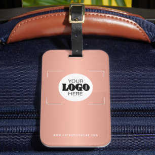 Étiquette À Bagage Cadeau promotionnel métallisé rose gold avec logo 