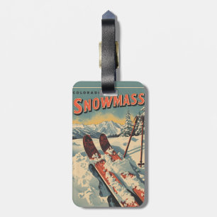 Étiquette À Bagage cadeau vintage SNOWMASS hiver tremble Colorado ski