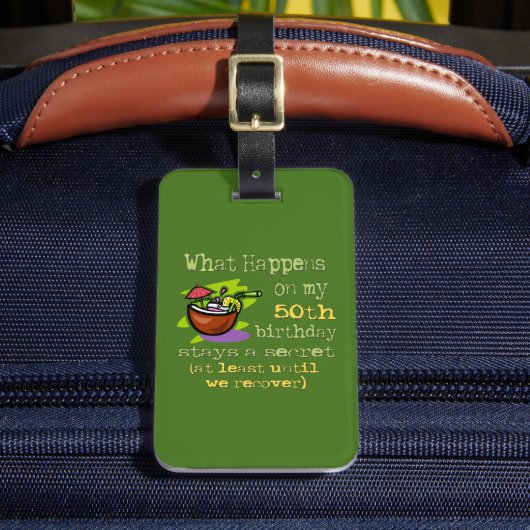 Étiquette À Bagage Cadeaux de fête du 50e anniversaire. Que se passe- (Insitu Rectoal 2)