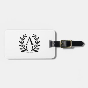 ÉTIQUETTE À BAGAGE CADEAUX DE GARÇON D'HONNEUR MONOGRAMMÉS ANNÉE DATE