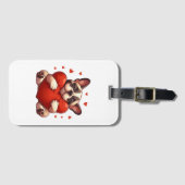 Étiquette À Bagage Cadeaux de la Saint-Valentin Pitbull (Devant Horizontal)