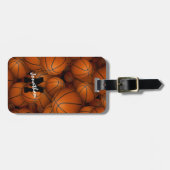 Étiquette À Bagage cadeaux de sport monogrammed motif de basket (Devant horizontal)