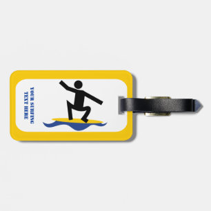 Étiquette À Bagage Cadeaux de surf, surfer sur sa planche de surf