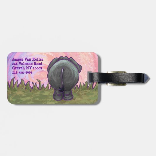 Étiquette À Bagage Cadeaux et accessoires d'éléphant (Dos horizontal)