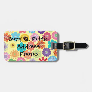 Étiquette À Bagage Cadeaux floraux colorés Girly de motif de flower