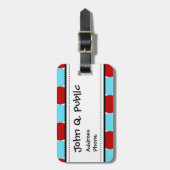 Étiquette À Bagage Cadeaux rouges de motif de pois de turquoise (Devant Vertical)