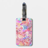 Étiquette À Bagage Cadre de plaque d'immatriculation des fleurs abstr (Dos Vertical)