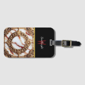 Étiquette À Bagage Cadre en marbre doré (Devant Horizontal)