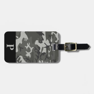 Étiquette À Bagage Cadre noir camouflage camouflage militaire gris mo