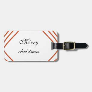 Étiquette À Bagage Cadre rouge aquarelle joyeux Noël dd votre nom