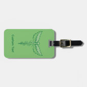Étiquette À Bagage Caduceus avec Feuilles (Devant horizontal)