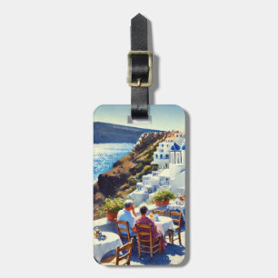 Étiquette À Bagage Café à Santorin