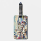 Étiquette À Bagage Café à Santorin (Dos Vertical)