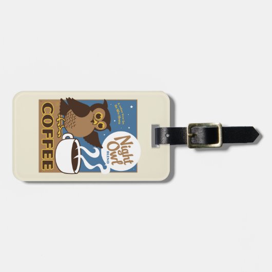 Étiquette À Bagage Café Night Owl (Devant horizontal)