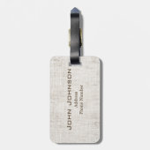 Étiquette À Bagage Café sur Burlap Word Cloud Turquoise ID283 (Dos Vertical)