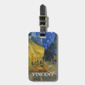 Étiquette À Bagage Café Terrasse par Vincent Van Gogh (Devant Vertical)