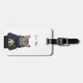 Étiquette À Bagage Café/Thé en Aquarelle Vintage (Devant horizontal)