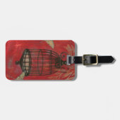 Étiquette À Bagage Cage d'oiseaux décorative avec papillons (Devant horizontal)