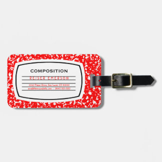 Étiquette À Bagage cahier de composition rouge