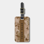 Étiquette À Bagage Cailloux du Camouflage du désert, Votre nom, Perso (Devant Vertical)