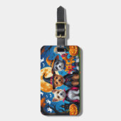 Étiquette À Bagage Cairn Terrier Chiens Citrouille Halloween Funny (Devant Vertical)