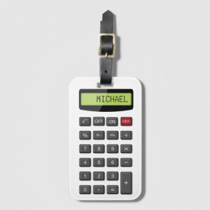 Étiquette À Bagage Calculatrice classique avec le regard nommé fait