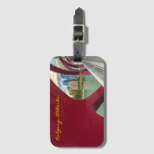 Étiquette À Bagage Calgary Cityscape through Peace Bridge at Evening (Devant Vertical)