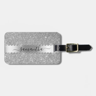 Étiquette À Bagage Calligraphie Écriture Manuscrite Diamant Paillette