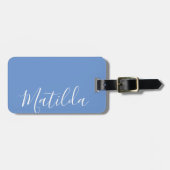 Étiquette À Bagage Calligraphie moderne personnalisée violet (Devant horizontal)