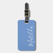 Étiquette À Bagage Calligraphie moderne personnalisée violet (Devant Vertical)