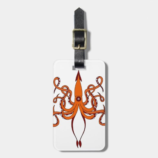 Étiquette À Bagage calmar géant (Devant Vertical)