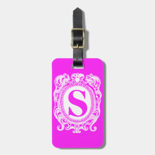 Étiquette À Bagage Calson Pink Shield Monogramme