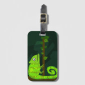Étiquette À Bagage Caméléon vert mignon (Devant Vertical)
