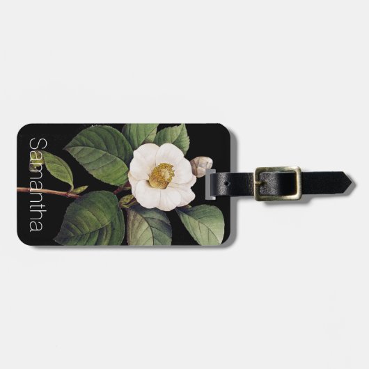 Étiquette À Bagage Camélia blanc (Devant horizontal)