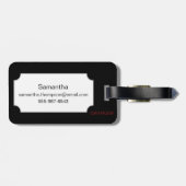 Étiquette À Bagage Camélia blanc (Dos horizontal)