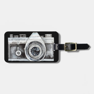 Étiquette À Bagage Caméra aquarelle Photographe professionnel Busine