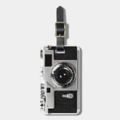 Étiquette À Bagage Caméra de cinéma de la vieille école (Devant Vertical)