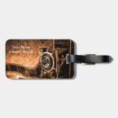 Étiquette À Bagage Caméra de cinéma Vintage -photo (Dos horizontal)