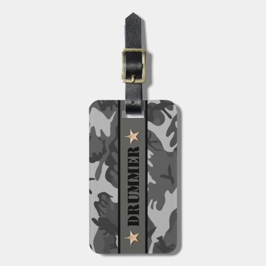 Étiquette À Bagage Caméra DRUMMER Imprimer Drum Drumming Drumming Per (Devant Vertical)