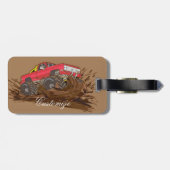 Étiquette À Bagage Camion de boue à 4 roues Thunder_Cove (Dos horizontal)