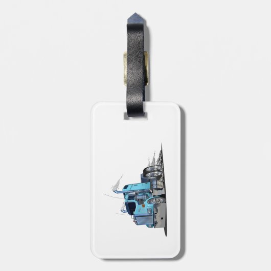 Étiquette À Bagage Camion de dessin (Dos Vertical)