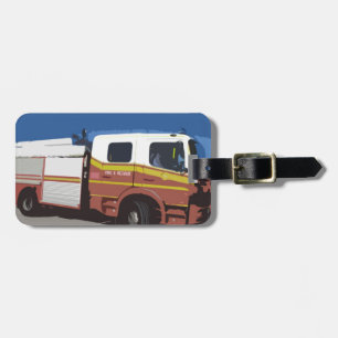Étiquette À Bagage Camion de pompiers