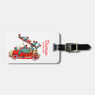 Étiquette À Bagage Camion de pompiers avec l'étiquette de bagage