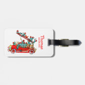 Étiquette À Bagage Camion de pompiers avec l'étiquette de bagage (Dos horizontal)