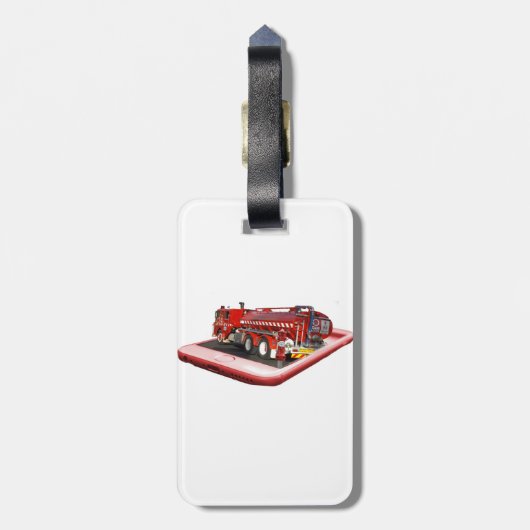 Étiquette À Bagage Camion D'Incendie À Vitesse, (Dos Vertical)