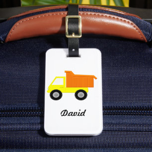 Étiquette À Bagage Camion Jaune