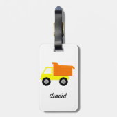 Étiquette À Bagage Camion Jaune (Dos Vertical)